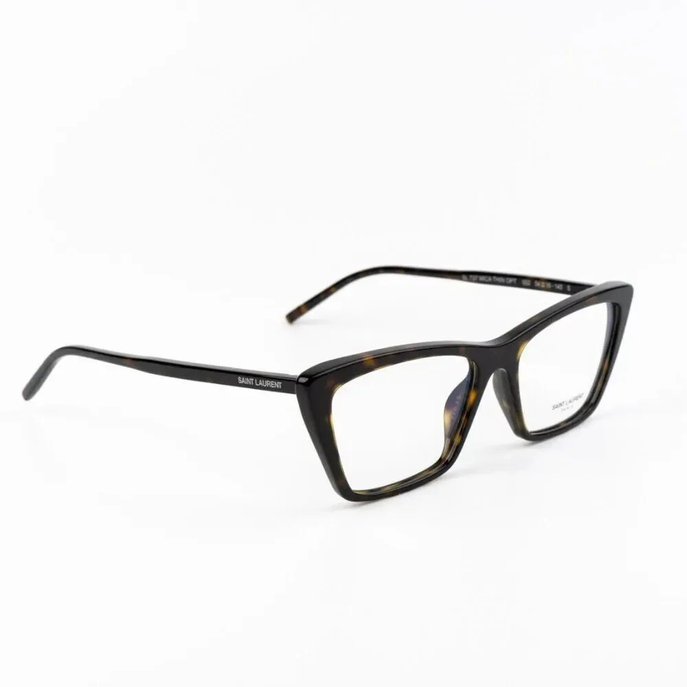 NEW Saint Laurent SL737 MICA THIN OPT 002 Dark Havana Cat Eye Unisex Eyeglasses